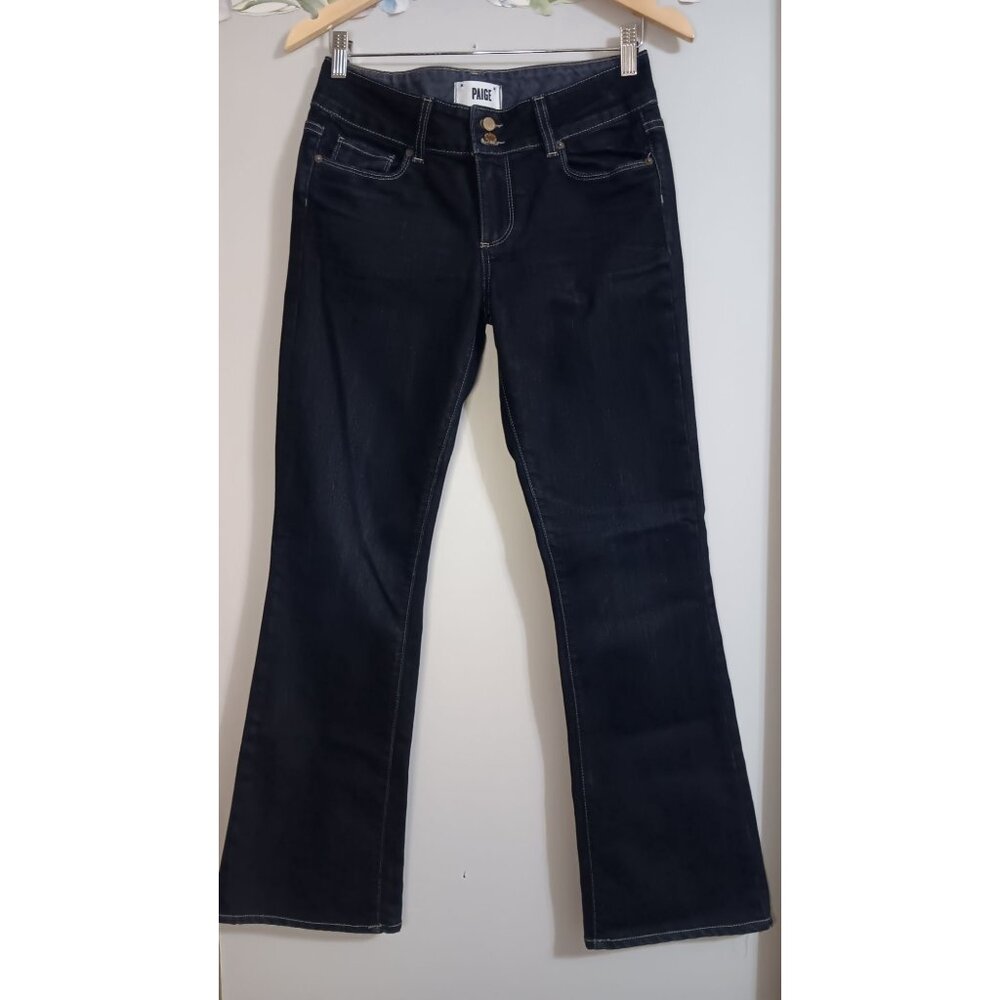 Paige 28 Blue Dark Wash Hidden Hills Anthropologie Boot Cut Denim Jeans